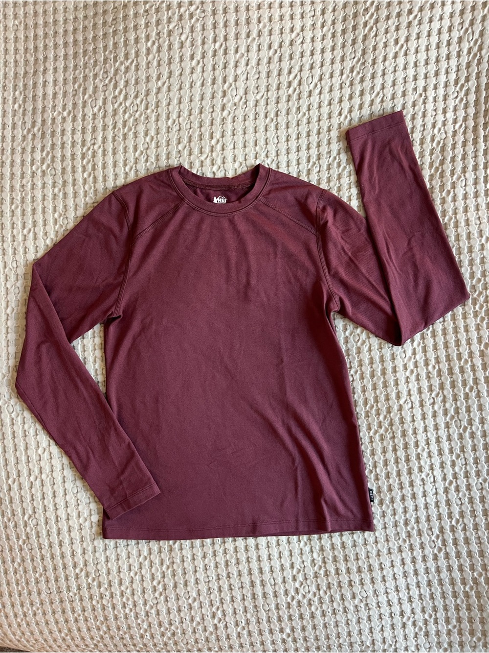 REI Co-op Midweight Base Layer Kids Maroon Burgundy L 14-16